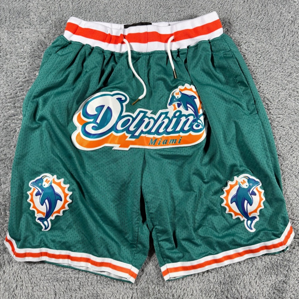Just Don Teal Miami Dolphins‎ Mesh Embroidered Retro Striped Multicolor Patches